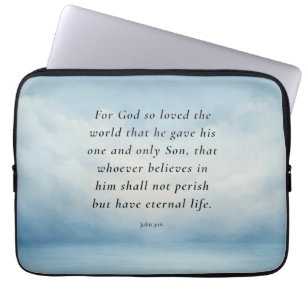 Housse Pour Ordinateur Portable Image du verset biblique Jean 3:16