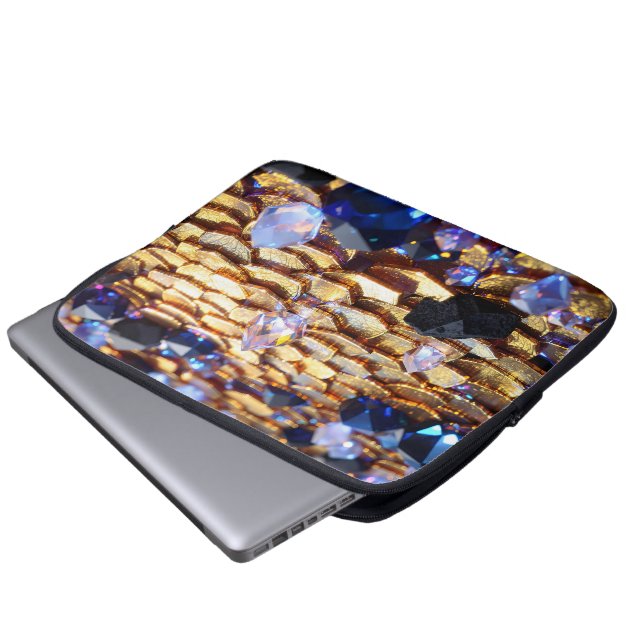 Housse Pour Ordinateur Portable Imaginaire de luxe Gemstone Abstrait (Devant bas)