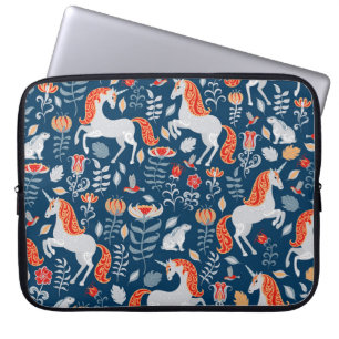 Housse Pour Ordinateur Portable Imaginaire folklorique : licornes, lapins, oiseaux