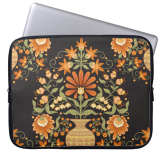 Housse Pour Ordinateur Portable Imaginaire moghol : Opulence florale rétro
