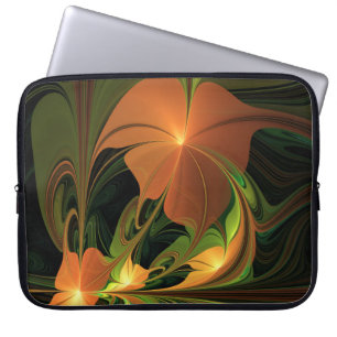Housse Pour Ordinateur Portable Imaginaire Plante Abstrait rouille verte Brown fra