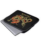 Housse Pour Ordinateur Portable Imaginaire rouge noir Dragon chinois (Devant bas)