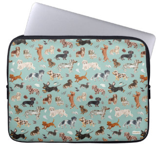 Housse Pour Ordinateur Portable Impression aquarelle de chien DACHSHUND DALLIANCE