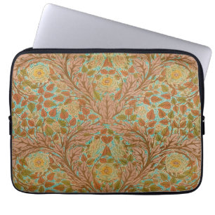 Housse Pour Ordinateur Portable Impression botanique victorienne de rose et feuill