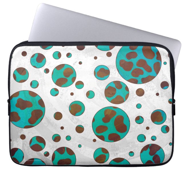 Housse Pour Ordinateur Portable Impression Brown et Turquoise dalmate (Devant)