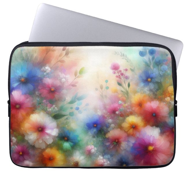 Housse Pour Ordinateur Portable Impression de fleurs aquarelles abstraites (Devant)