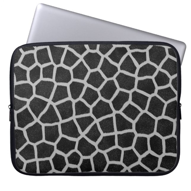 Housse Pour Ordinateur Portable Impression girafe noir et blanc (Devant)