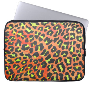 Housse Pour Ordinateur Portable Impression léopard orange et jaune