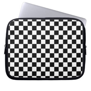 Housse Pour Ordinateur Portable Impression numérique des échecs noirs et blancs