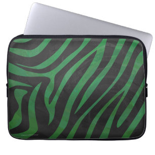Housse Pour Ordinateur Portable Impression zèbre noir et vert