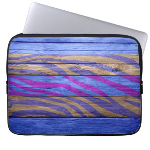Housse Pour Ordinateur Portable Impression zèbre sur bois #6
