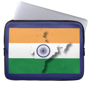 Housse Pour Ordinateur Portable INDIA Drapeau Carte Ordinateur Patriotique BLUE