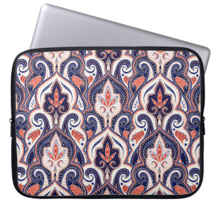 Housse Pour Ordinateur Portable Indian Paisley : Médaillon Floral Sans Seamless.