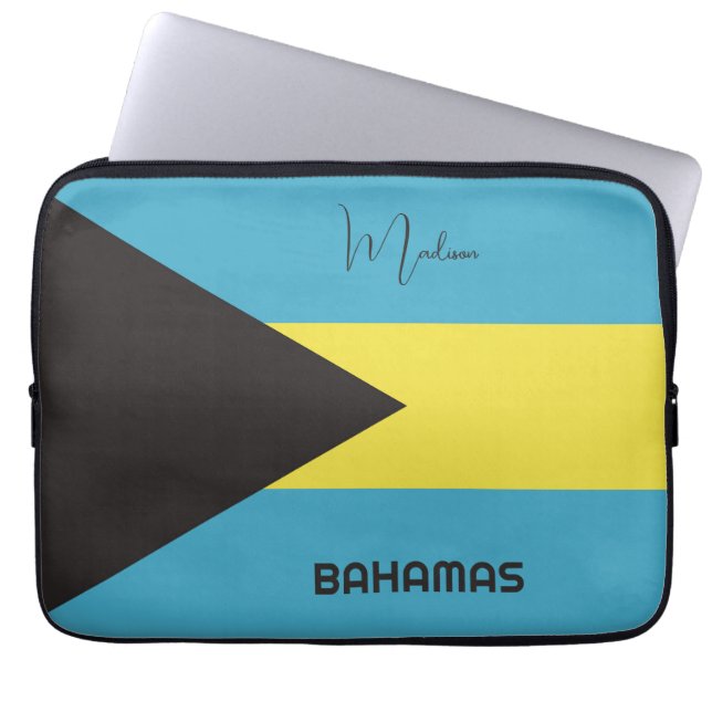 Housse Pour Ordinateur Portable Indicateur Bahamas du nom personnalisé (Devant)