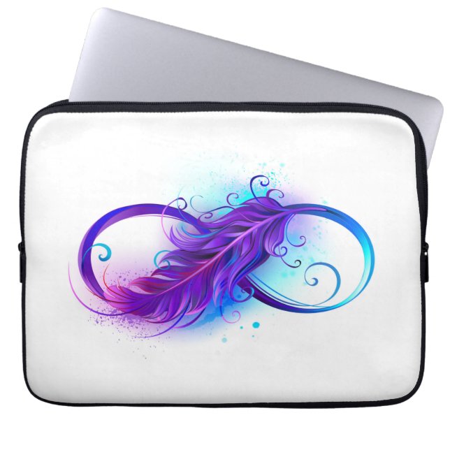 Housse Pour Ordinateur Portable Infinity with purple feather (Devant)