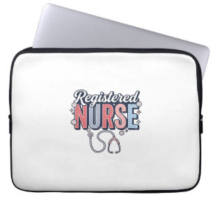 Housse Pour Ordinateur Portable Infirmière diplômée modèle de t-shirt vintage vect