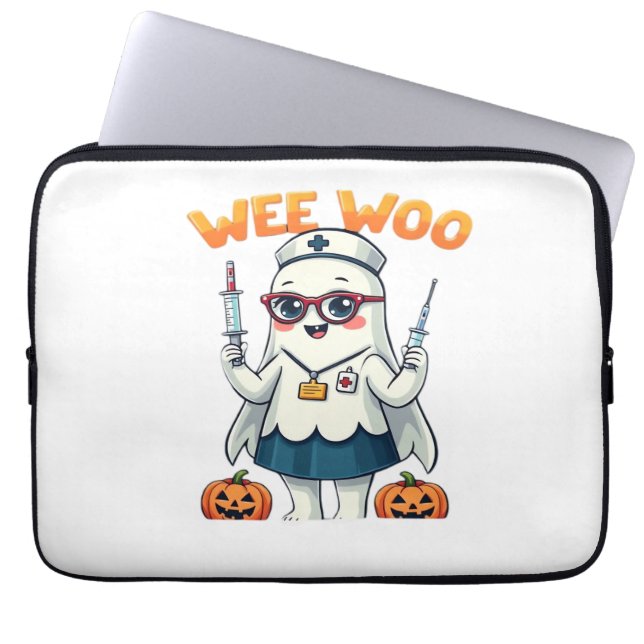 Housse Pour Ordinateur Portable Infirmière Halloween prêt T-shirt classique (Devant)
