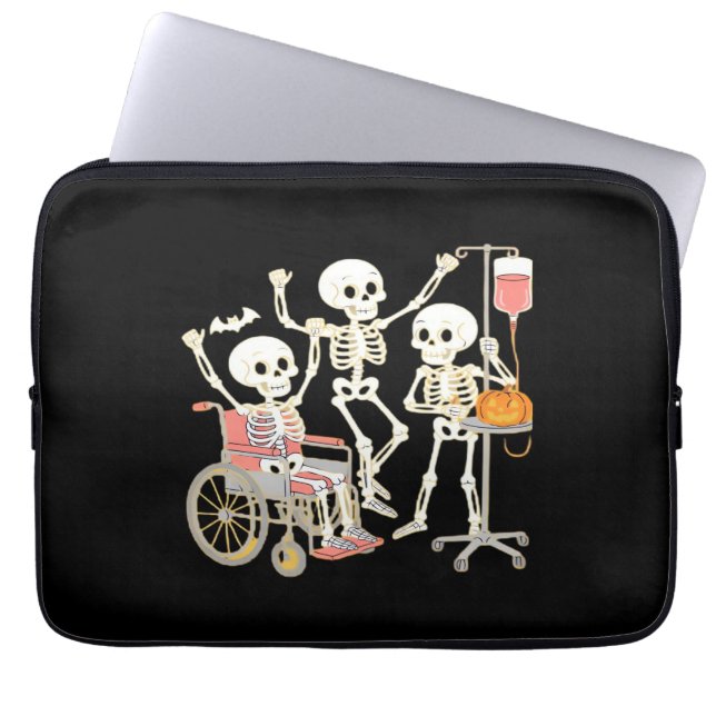 Housse Pour Ordinateur Portable Infirmière Skeleton Funny Halloween Soins de santé (Devant)