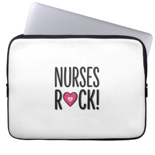 Housse Pour Ordinateur Portable Infirmières Rock Design Vectoriel de Cœur d'Infirm