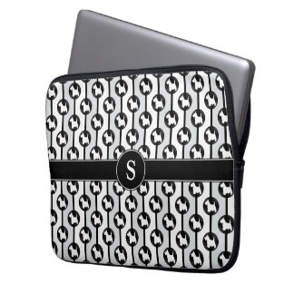 Housse Pour Ordinateur Portable Initiale décorée d'un monogramme de Polkadot de