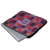 Housse Pour Ordinateur Portable Initiales Monogrammées Élégantes Fruits d'Été (Devant bas)