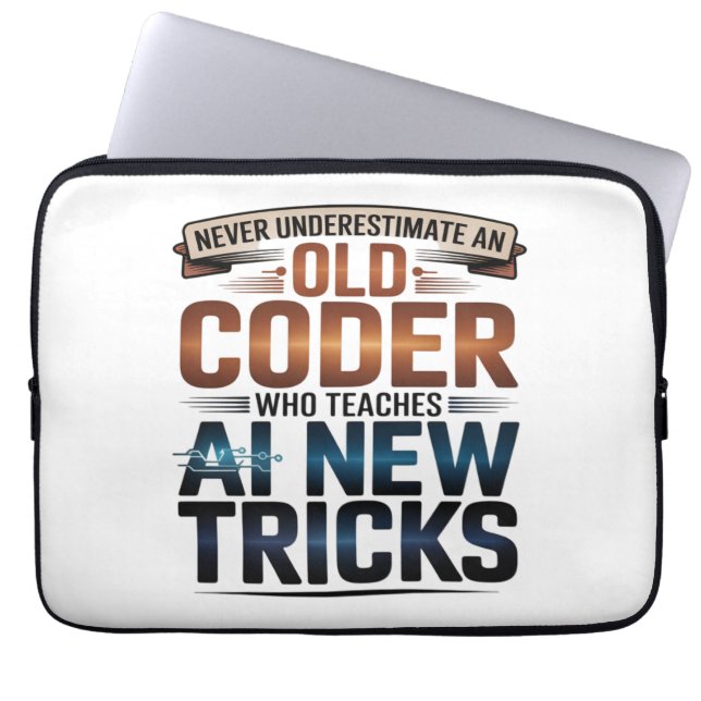 Housse Pour Ordinateur Portable Intelligence Artificielle Ancien Codeur Design (Devant)