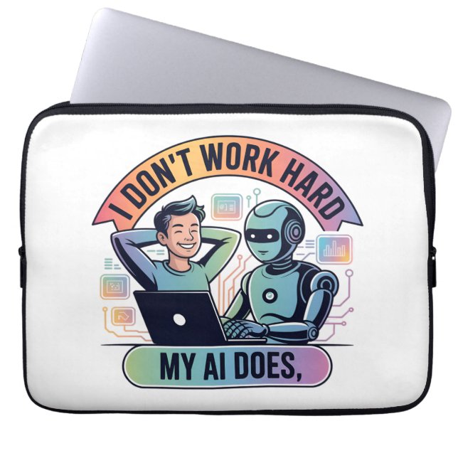 Housse Pour Ordinateur Portable Intelligence Artificielle Travailler plus intellig (Devant)