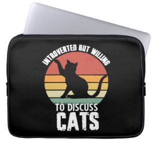 Housse Pour Ordinateur Portable Introverted Mais Prêt À Discuter Des Chats Drôle