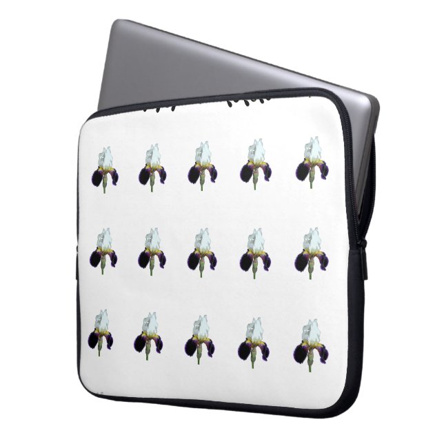 Housse pour ordinateur portable Iris violet et bla (devant gauche)