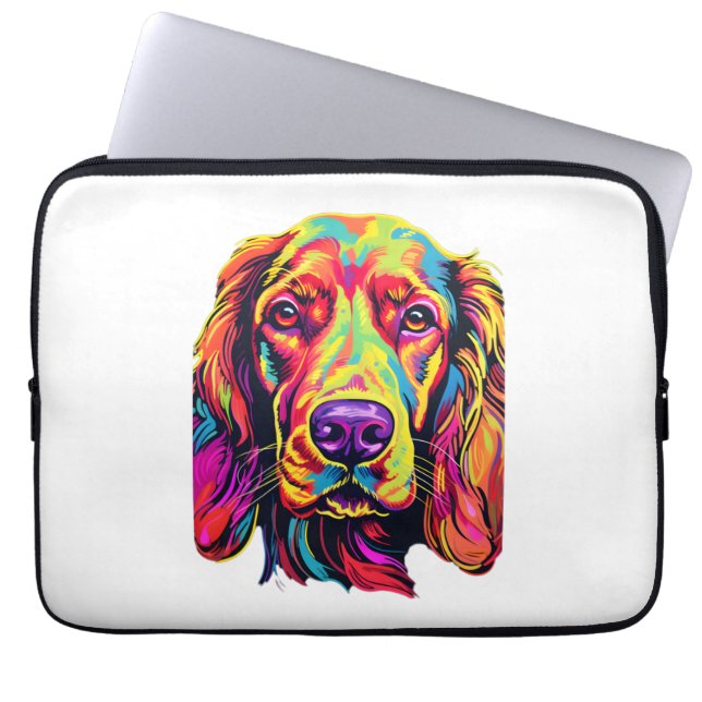 Housse Pour Ordinateur Portable Irish Setter Neon Design (Devant)