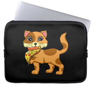 Housse Pour Ordinateur Portable Italien Pizza Pie Amoureux des chats Chat Whispere