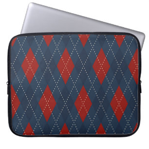 Housse Pour Ordinateur Portable Jacquard Royal Bleu Motif de Noël