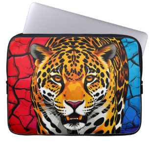 Housse Pour Ordinateur Portable Jaguar sur fond de terre fissurée