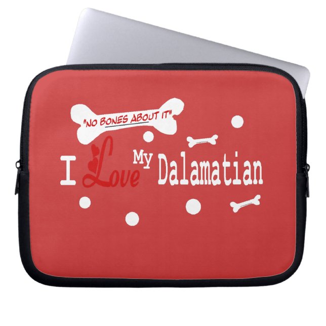 Housse Pour Ordinateur Portable J'aime ma dalmate (Devant)