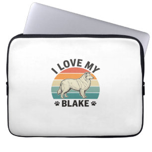 Housse Pour Ordinateur Portable J'aime mon chien Blake rétro gravure Design_1