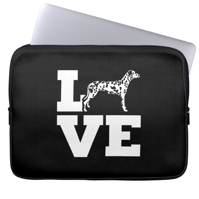 Housse Pour Ordinateur Portable J'aime mon chien dalmate (Devant)