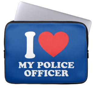 Housse Pour Ordinateur Portable J'Aime Mon Policier