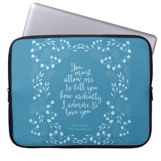 Housse Pour Ordinateur Portable Jane Austen Fierté et préjugé Amour floral