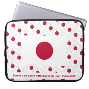 Housse Pour Ordinateur Portable JAPON HINOMARU Blessed Nation Psaume 33:12 Ordinat