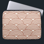 Housse Pour Ordinateur Portable Japonaise Seigaiha Vave Rust Terracotta<br><div class="desc">Vague japonaise Seigaiha - Noir et Blanc - Motif - Rouille,  Tons de Terre,  Terracotta.</div>
