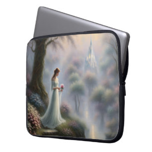Housse Pour Ordinateur Portable Jardin De Château Enchanté Avec Princesse