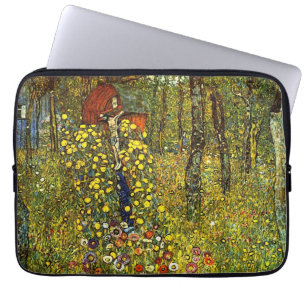 Housse Pour Ordinateur Portable Jardin de ferme avec crucifix de Gustav Klimt