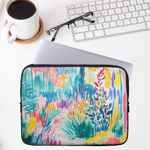Housse Pour Ordinateur Portable Jardin de fleurs sauvages abstrait boho
