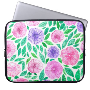 Housse Pour Ordinateur Portable Jardin de pétunia aquarelle
