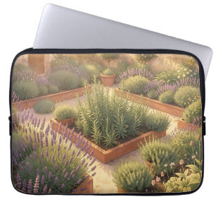 Housse Pour Ordinateur Portable Jardin de plantes méditerranéennes ensoleillé au l