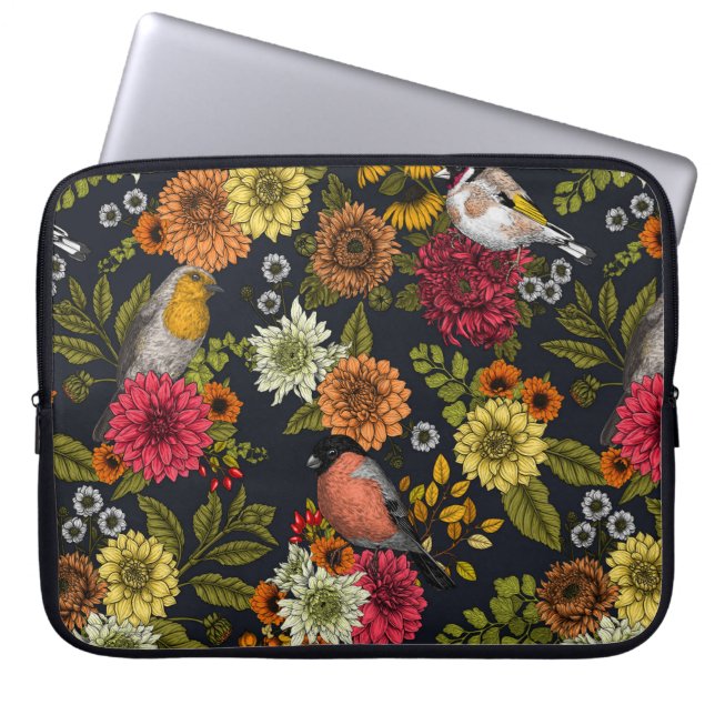 Housse Pour Ordinateur Portable Jardin d'oiseaux et de fleurs 2 (Devant)