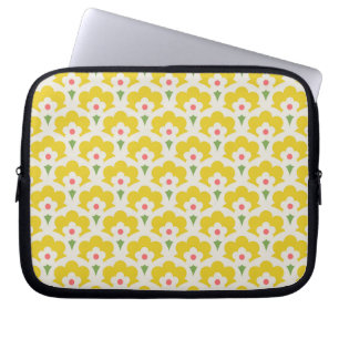 Housse Pour Ordinateur Portable Jardin Fleur Jaune Retro Motif