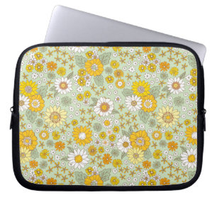 Housse Pour Ordinateur Portable Jardin Floral Jaune Motif