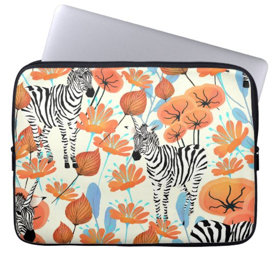 Housse Pour Ordinateur Portable Jardin Zebra (Devant)