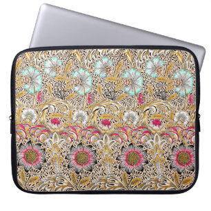 Housse Pour Ordinateur Portable Jaune rose vintage Corncockle de William Morris